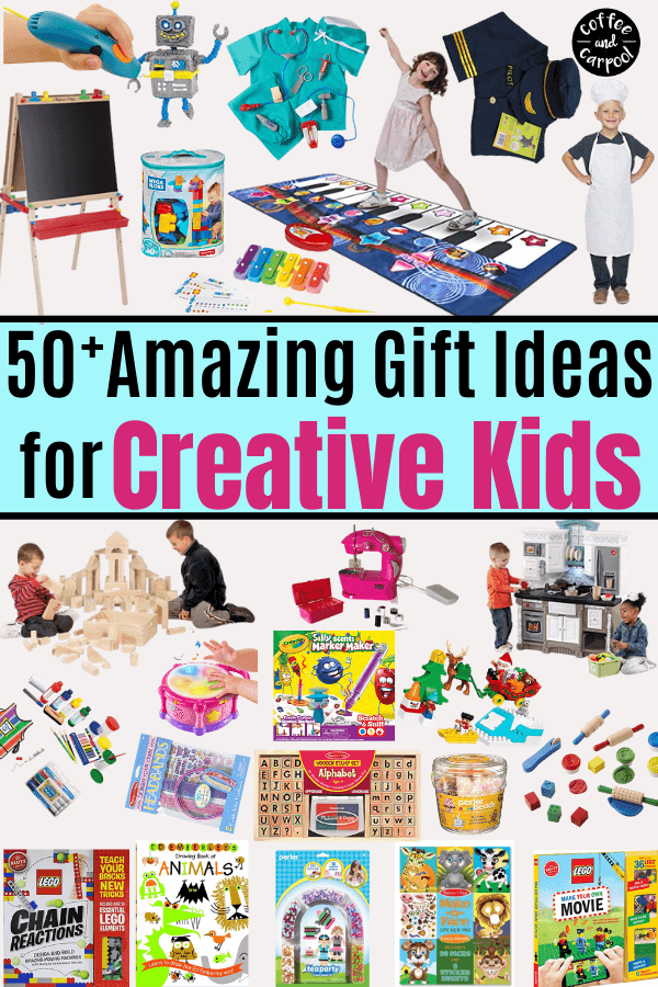 Best gifts to inspire kids to be more creative #creativekids #encouragekidstobecreative #giftsforkids #creativegifts #coffeeandcarpool #holidaygiftsforkids #giftguide