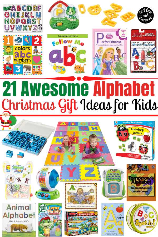 Easter basket ideas for kids who are learning their letters. Have your Easter Bunny bring your kids these alphabet gifts when they're learning their abcs. #easter #easterbasketideas #easterbasket #giftideas #alphabet #abcs #learningletters #giftguide