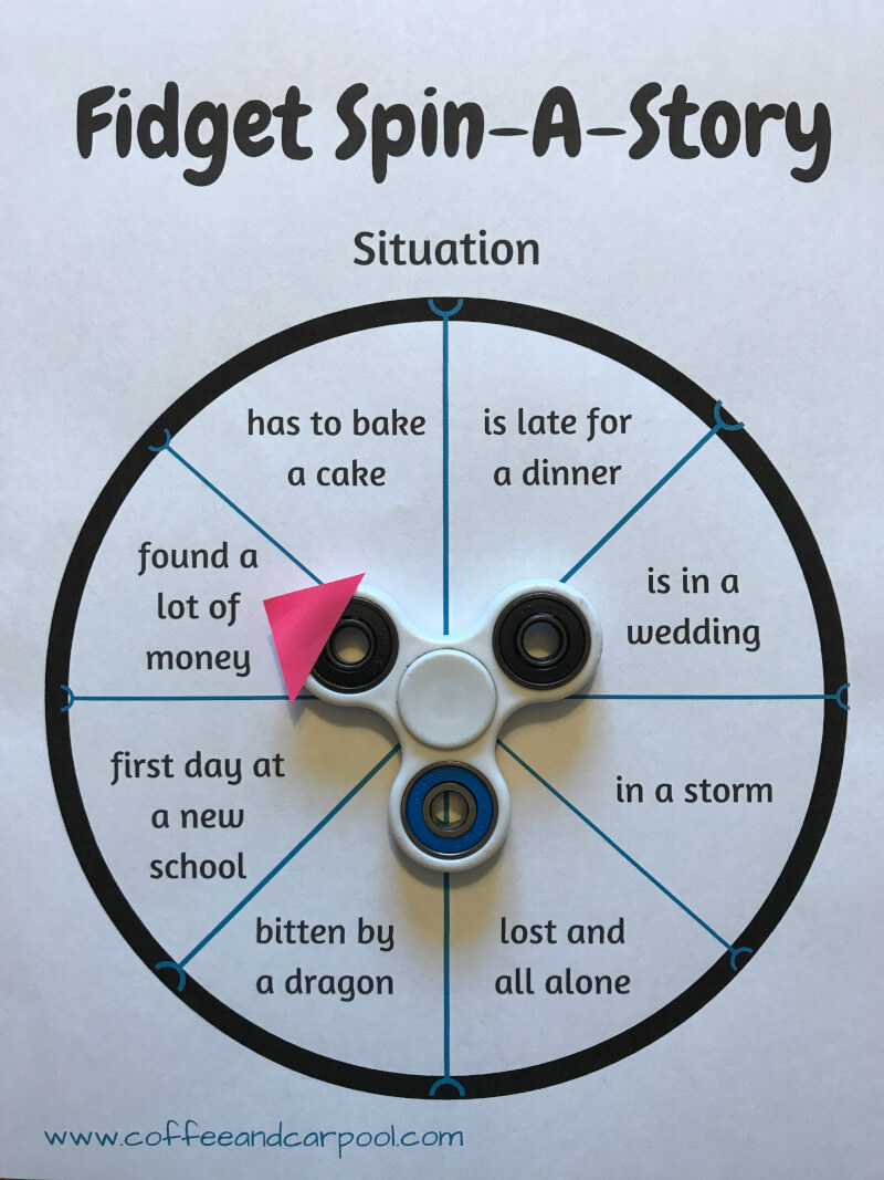 Need a creative and fun way to teach writing? Use a fidget spinner and these 3 easy steps, including our Free Printables available in the link. www.coffeeandcarpool.com