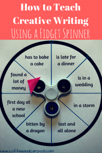 How to teach creative writing using a fidget spinner. Free printables for home or your classroom www.coffeeandcarpool.com