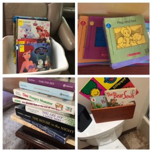 Books everywhere shows your kids that you value reading. They'll become readers if they are surrounded by books and people who read to them. 24 Quick ways to feel less like a sh*tty mom www.coffeeandcarpool.com