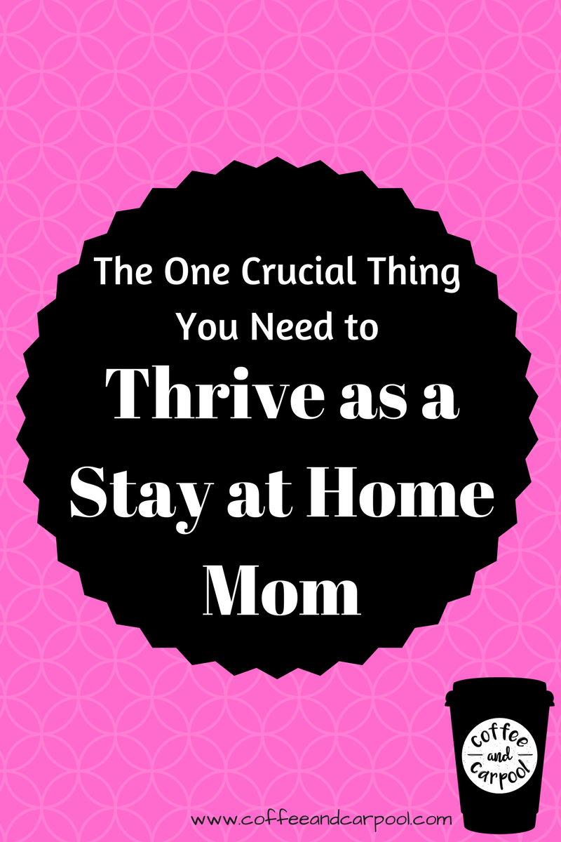 The One Crucial Thing you need to thrive as a stay at home mom. And a link to help you find it. www.coffeeandcarpool.com
