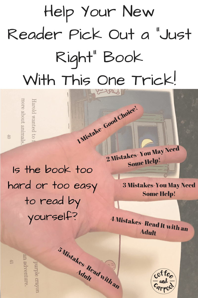 Does your new reader need help finding an appropriate book for their reading skills? Use this secret trick and you'll always find the perfect book at www.coffeeandcarpool.com
