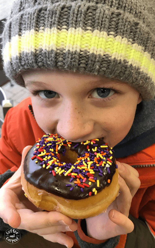 Eating donuts as a family is one way that we connect and create a strong family identity #familyidentityideas #familytraditions #familyidentityactivities #familytime #familydates #coffeeandcarpool
