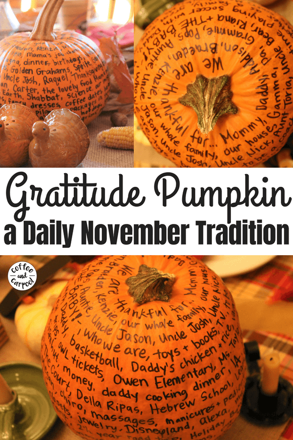 Gratitude Pumpkin- helping kids understand what we're thankful for and why it's important #thankful #grateful #gratitude #gratitudeactivity #Thanksgivingactivity #Thanksgivingdecoration #gratefulpumpkin #coffeeandcarpool #teachkidstobethankful