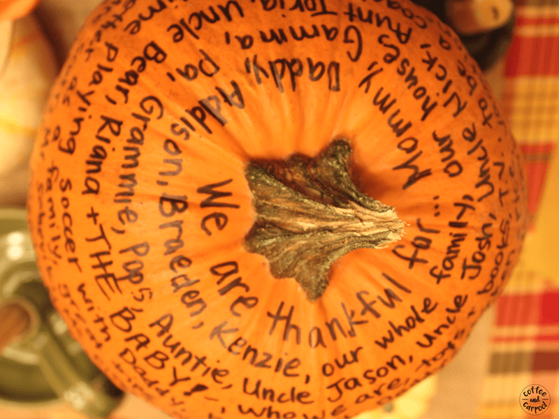 Gratitude Pumpkin- helping kids understand what we're thankful for and why it's important #thankful #grateful #gratitude #gratitudeactivity #Thanksgivingactivity #Thanksgivingdecoration #gratefulpumpkin #coffeeandcarpool #teachkidstobethankful 