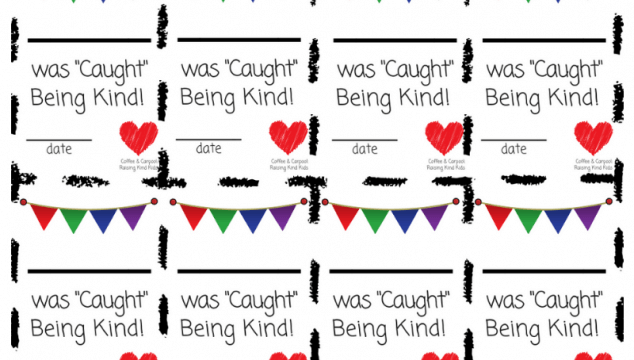 Caught being kind cards are great for helping to reward kindness and celebrate kindness in your home and classroom. #raisekindkids #bekind #caughtbeingkind