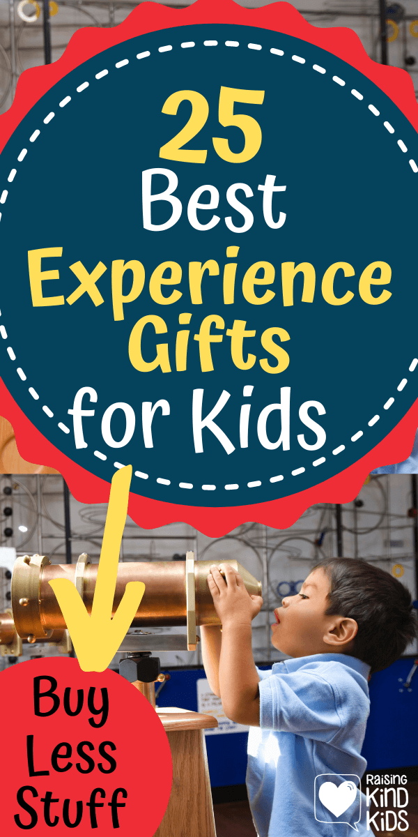 25 Best kid friendly experience gifts your kids will love and you'll have less stuff in your house. #experiencegifts #holidaygiftideas #coffeeandcarpool #bestgiftideasforkids