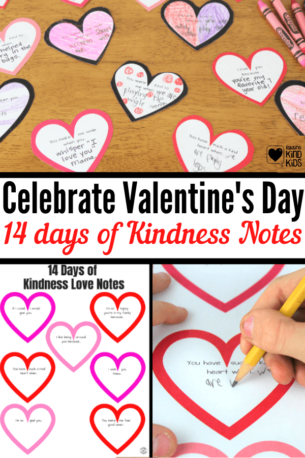 Celebrate Valentine's Day with your kids with these sweet kindness notes your kids can give to their siblings #siblings #raisingkindkids #valentinesday #vdayactivities #kindids #raisingsiblings