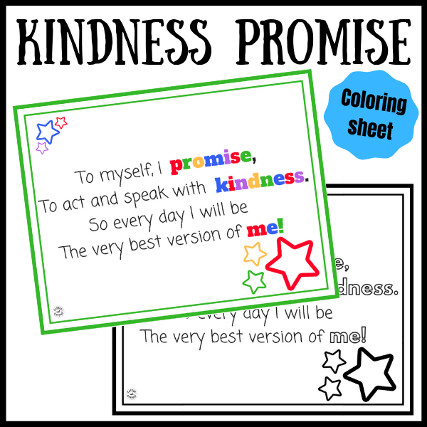 Kindness Promise for kids to help them remember to act and speak with kindness even when they don't feel like it. #kindnesspromise #raisekindkids