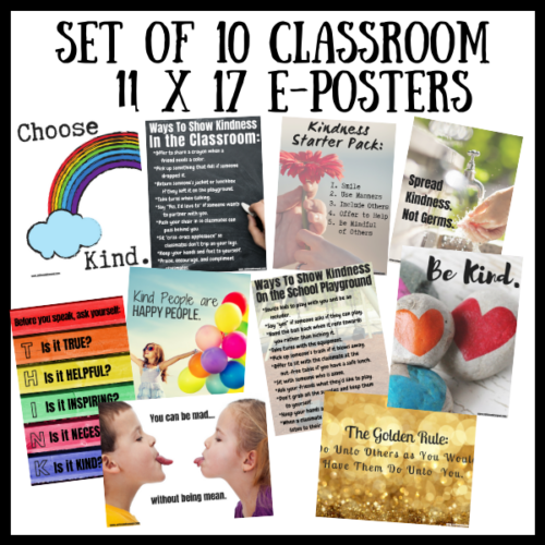 Spread kindness in your classroom with these kindness posters to help your students remember to be kind. #kindness #kindessposters #kindnessintheclassroom #kindstudents