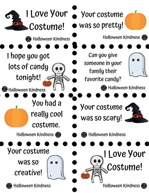 Halloween Kindness Notes to spread kindness this Halloween to trick or treaters. It's the perfect kindness activity for kids #kindness #kindnessactivities #kindkids #kindness #halloween #halloweenactivities