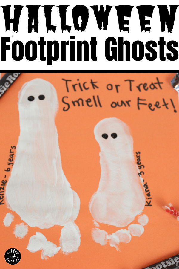 Halloween Footprint Ghosts are a great Halloween craft #Halloweencraft #Halloweenart #footprintart #Halloween