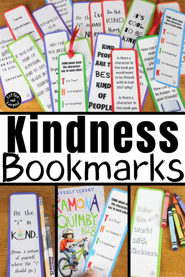 These kindness bookmarks will encourage kids to be kind while reading kindness books and books with characters who aren't so kind. These kindness bookmakrs for kids are interactive and great for classrooms, school libraries, public libraries and for families #kindnessbookmarks #kindnessbookmarksforkids #kindnessactivitiesforkids #kindnessactivities #booksmarksforschoollibrarians