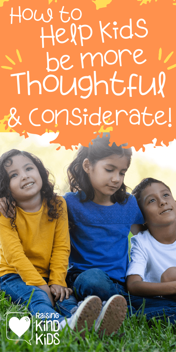 Help your kids be more thoughtful and considerate when they speak to each other with these 2 strategies. It helps kids be less self-centered and more kind #kindkids #thoughtfulkids #consideratekids #coffeeandcarpool #considerate #kindnessmatters #think #thinkposter #kindnessposter #kindnessactivitiesforkids