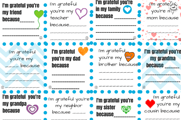 Help kids be more grateful with these gratitude notes that will help them show their appreciation for the things in their life they do have. Appreciation notes can be written on and then given to family, friends and teachers to show how much our kids are thankful for them. #gratefulkids #gratitude #appreciation #teachinggratitude #entititledkids