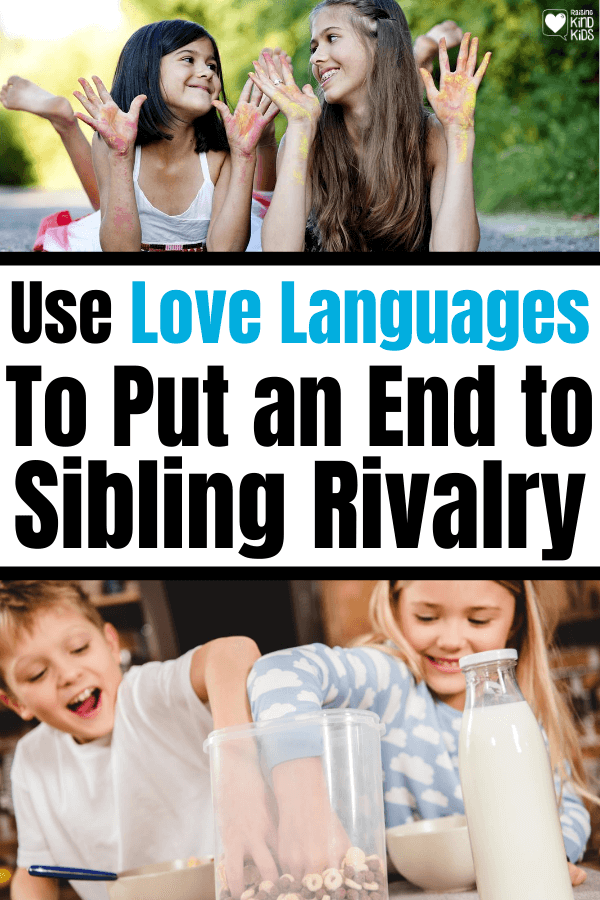 Put an end to sibling rivalry, sibling bickering, and sibling fighting with these simple sibling rivalry solutions. We use love languages for kids to help our kids build more positive relationships with each other. #siblings #siblingrelationships #lovelanguages #lovelanguagesforkids #lovelanguages 