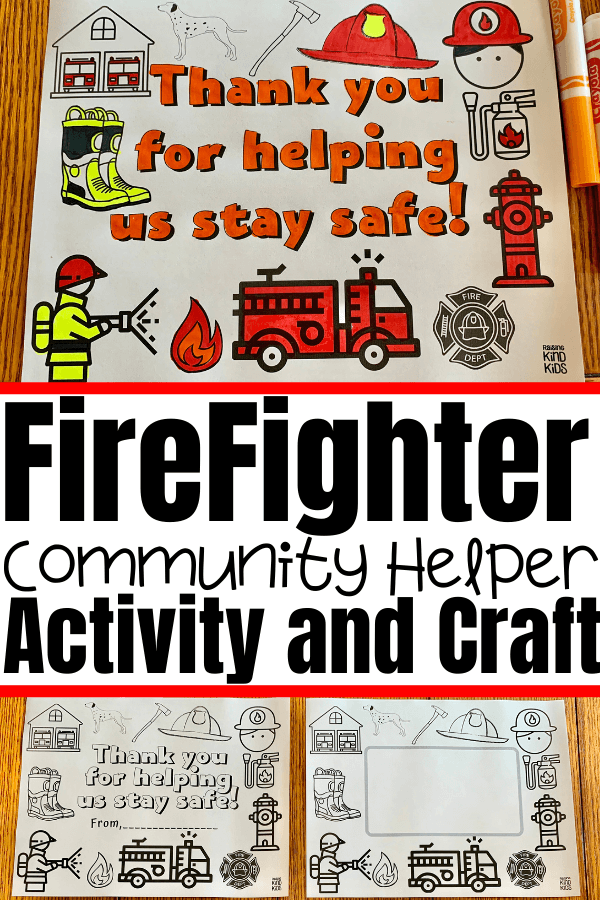 Use this September volunteer challenge for families to stop and thank our firefighters who help protect and save us and our homes. Firefighters are essential workers and crucial community helpers so this activity is a great way to help teach about community helpers and firefighters in a hands-on way. #essentialworkers #communityhelpers #firefighters #volunteerchallenge # 