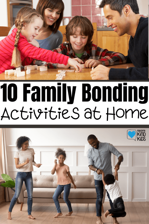 These 10 family bonding activites at home are the perfect way to stay indoors but connect as a family. These family fun ideas at home will help you build a strong family identity and focus on what's really important: family.