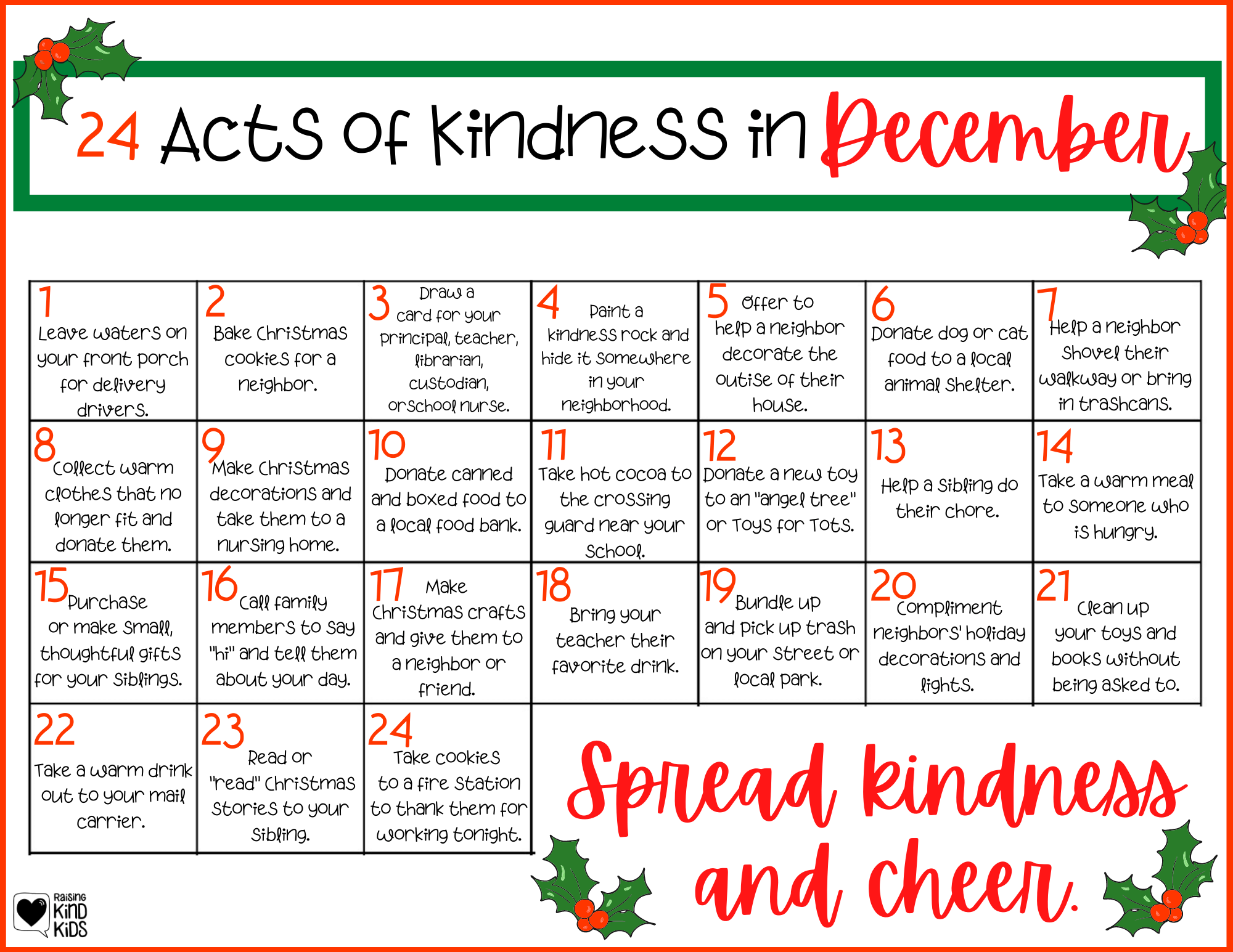 24 Acts Of Kindness In December Coffee And Carpool Intentionally 
