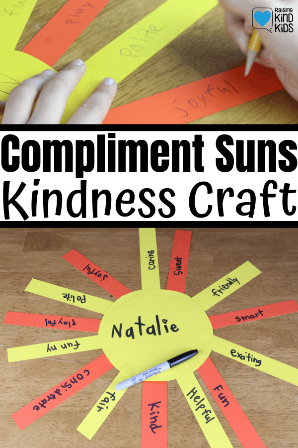 Use these compliment suns to help kids learn how to give classmates and friends compliments. It's the perfect kindness craft and friendship craft.