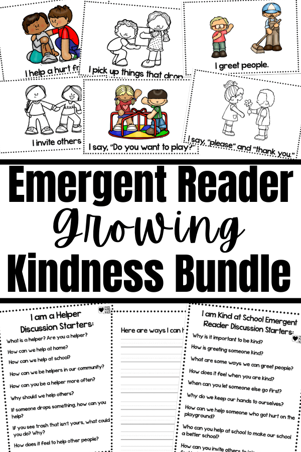 Use this kindergarten emergent readers set to help students with sel learning and character education.