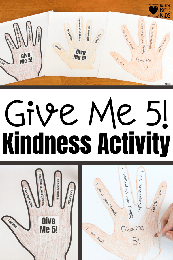 This Give Me 5! Kindness activity for kids is a great way for students to internalize what they need to do to be a kind person. It includes positive affirmations for kids to set clear expectations of what they need to do to show more compassion. It's a great for sel curriculum and character education. 