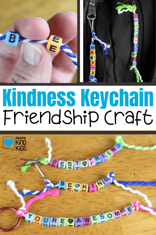 These kindness keychains are a great friendship craft and a fun gift to make for friends as a kindness activity for kids.