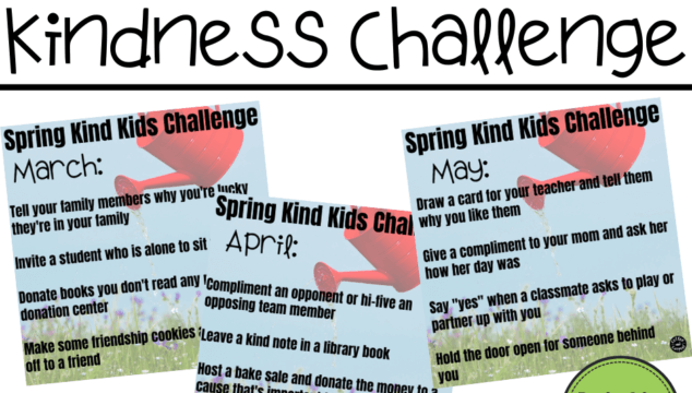 Use this spring kindness challenge for fun kindness activities for kids to do for others during March, April and May.