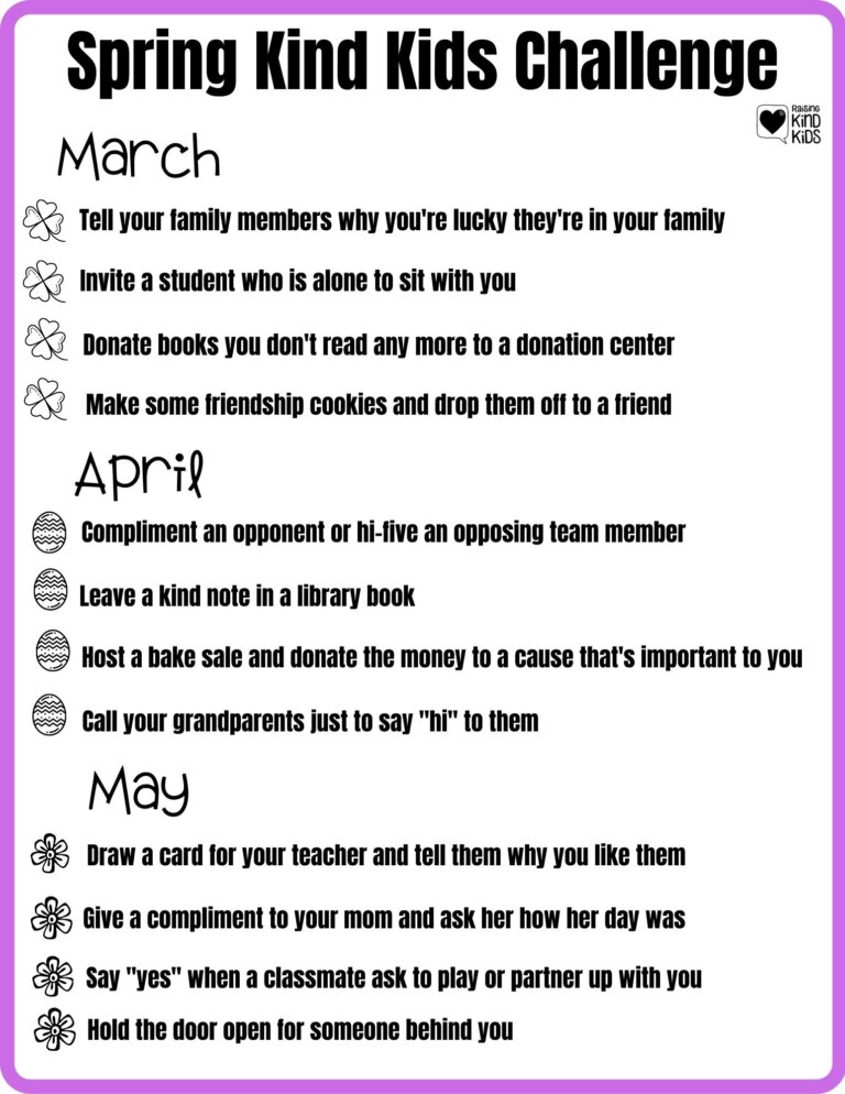 Springtime Be Kind How to Countdown to Spring Break as You Spread Kindness