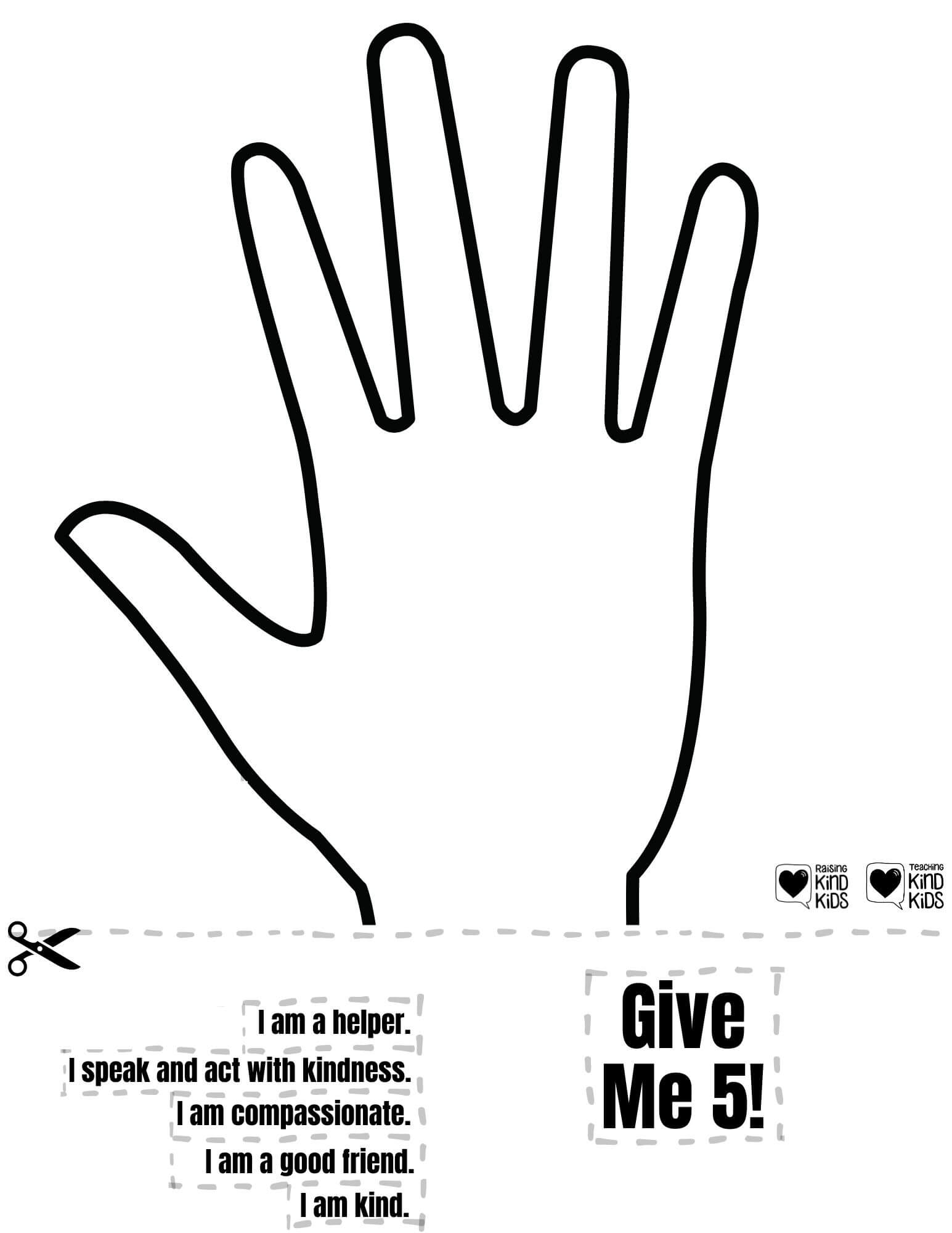 This Give Me 5! Kindness activity for kids is a great way for students to internalize what they need to do to be a kind person. It includes positive affirmations for kids to set clear expectations of what they need to do to show more compassion. It's a great for sel curriculum and character education.