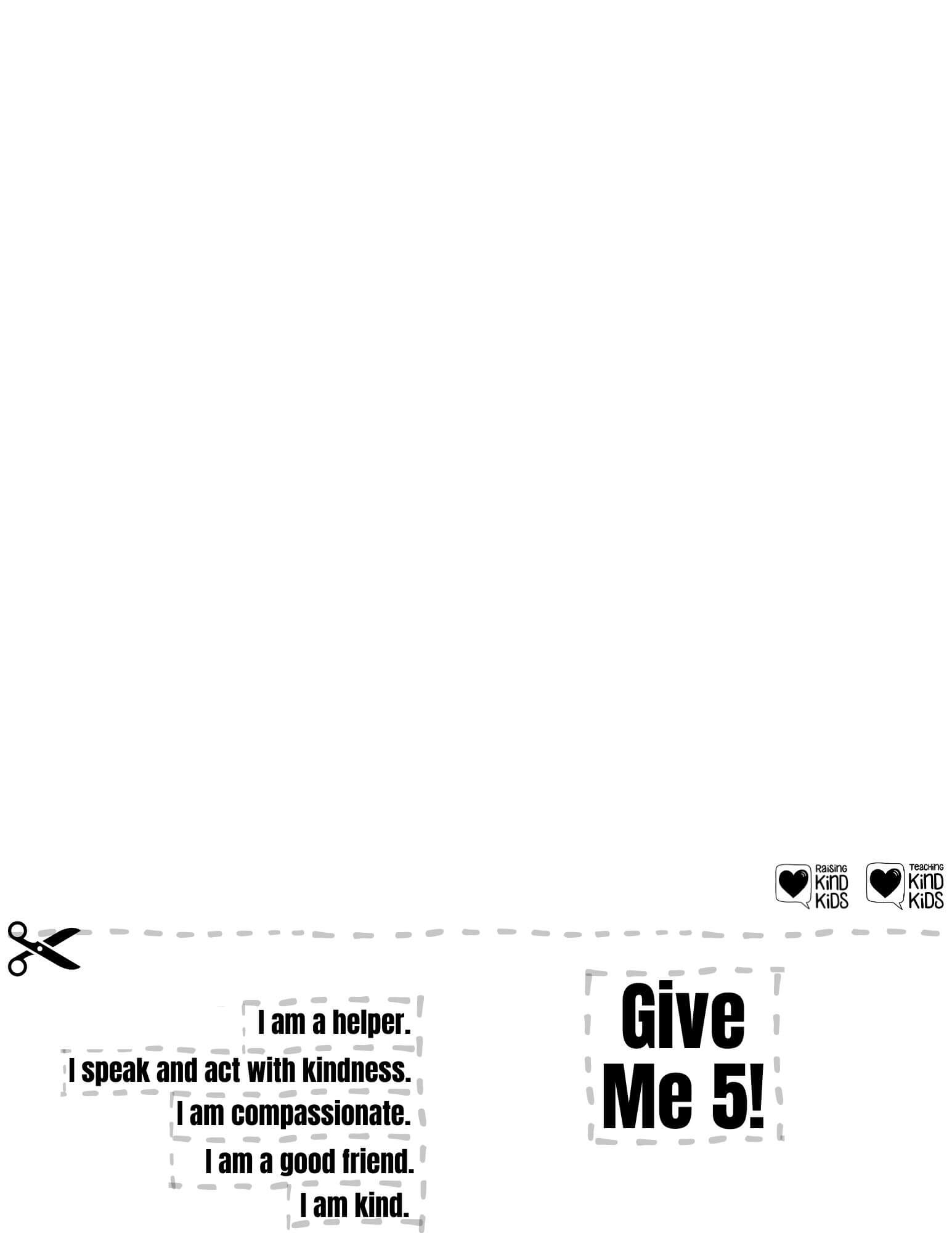This Give Me 5! Kindness activity for kids is a great way for students to internalize what they need to do to be a kind person. It includes positive affirmations for kids to set clear expectations of what they need to do to show more compassion. It's a great for sel curriculum and character education.