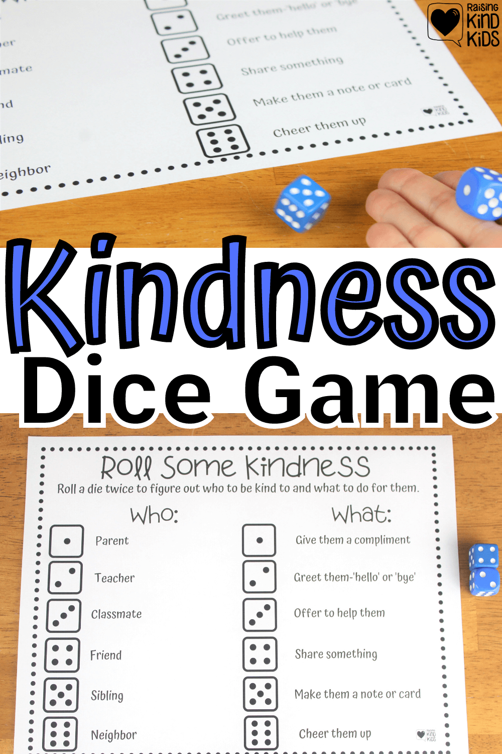 Use this kindness dice game to help kids speak and act with kindness more often. It's a fun, hands on kindness activity for kids. 