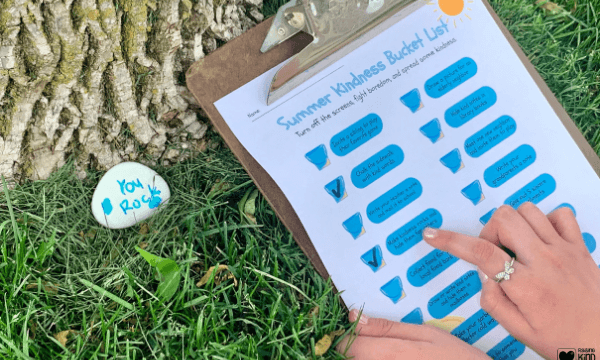 Use this summer kindness bucketlist to encourage your kids or students to act and speak with more kindness this summer and learn different ways to show their kindness. It's a great summer boredom buster for kids and families.