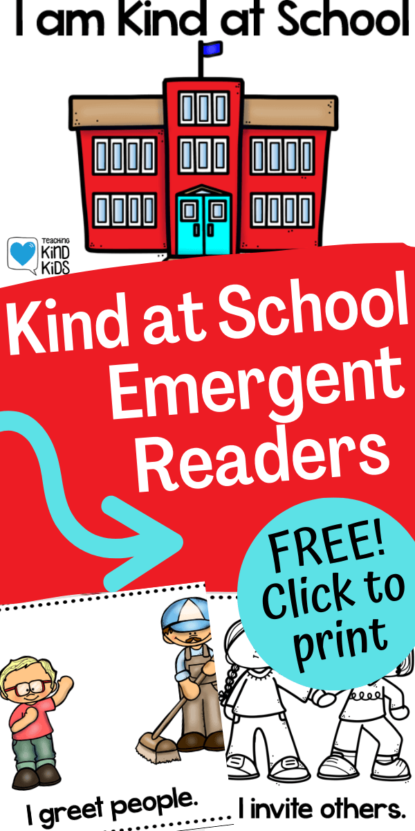 Use this I am Kind emergent reader freebie for kids to teach sel curriculum and character education to students. You can get an easy version of the book with simple vocabulary and sight words or a harder, more advanced version to give students a non-fiction book on kindness.