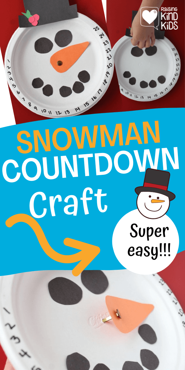 Countdown to Christmas with this advent calendar so kids know how many days are left until Santa comes. And kids can make this Christmas craft themselves as a Christmas activity. #Christmas #Christmasforkids #Christmascountdown #snowmancraft #snowman #Christmasactivitesforkids #Christmascrafts #Christmascraftsforkids #Christmasadventcalendar #homemadeadventcalendar #coffeeandcarpool