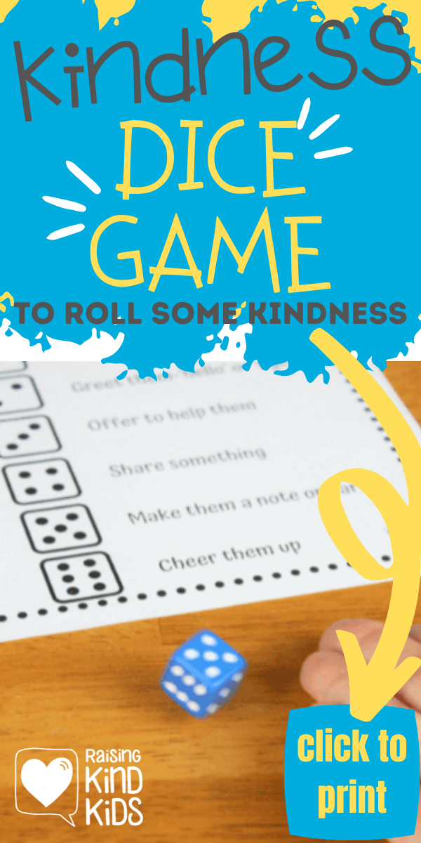 Use this kindness dice game to help kids speak and act with kindness more often. It's a fun, hands on kindness activity for kids.