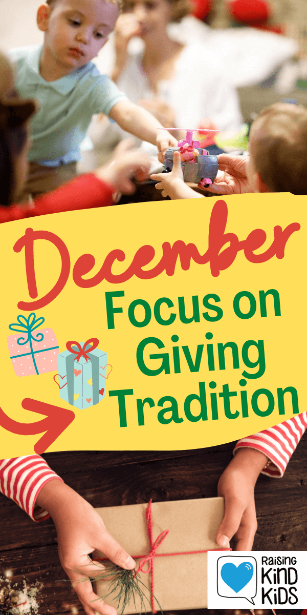 How to help kids focus on giving this holiday season with this new simple tradition. www.coffeeandcarpool.com #spiritofgiving #christmastradition #kidsgiving