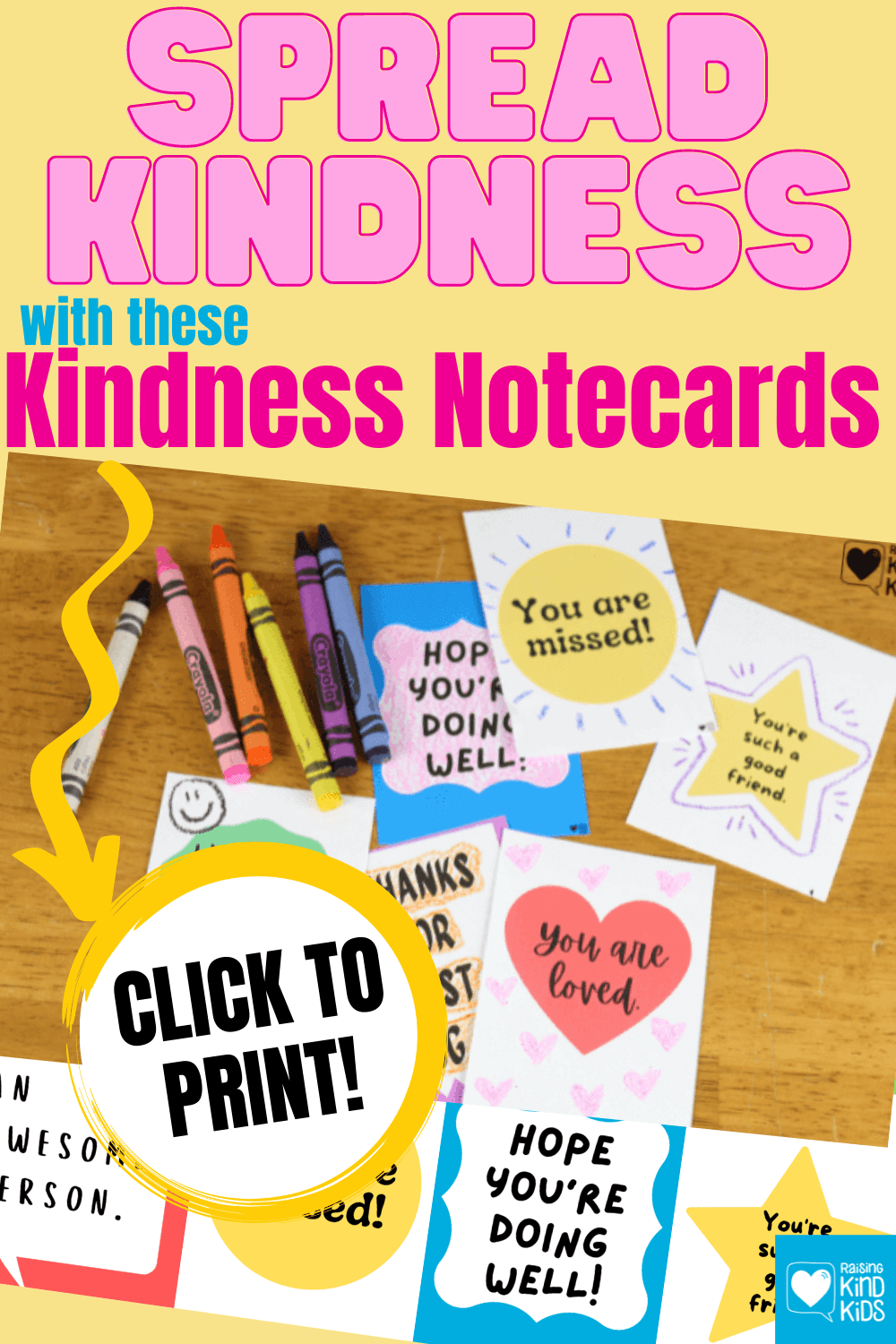 Use these kindness notecards to help kids act with kindness more often and share these kindness cards with others. 