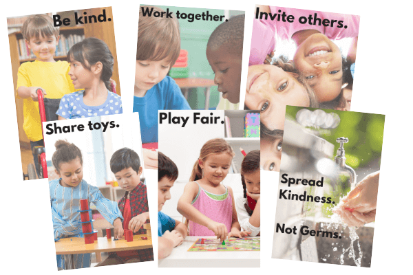 Use these early education kindness posters to help teach kindness and sel curriculum in our young classrooms.