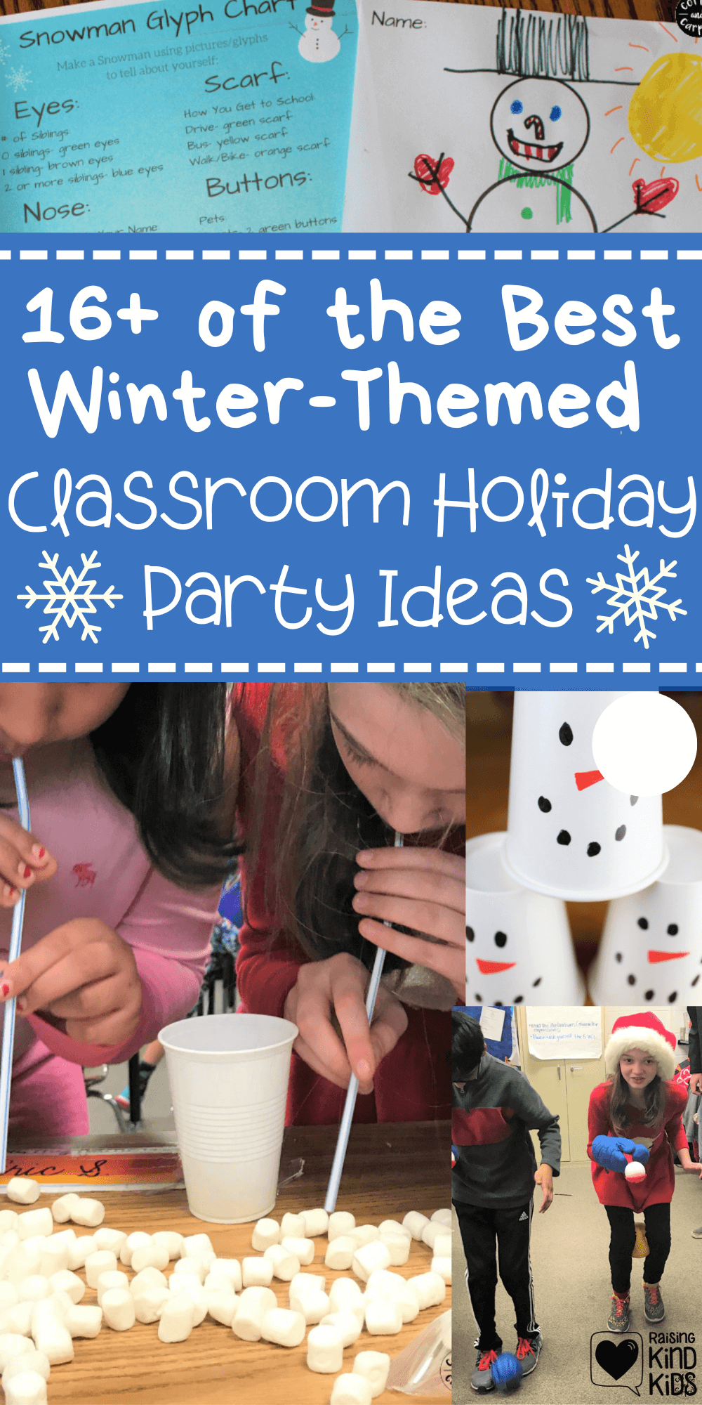 Best Winter-Themed Classroom Party Activities kids will love #classroompartyactivities #classroomparties #holidayparties #coffeeandcarpool #winterparties