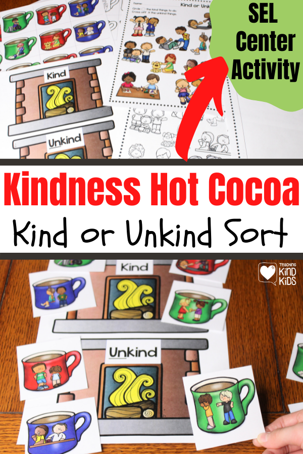 Use this kindness hot cocoa activity to help teach sel curriculum and character education....they're perfect for a winter themed center activity. 