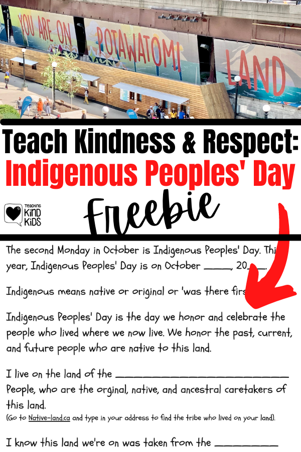 Honor and celebrate Indigenous Peoples' Day with this free printable to help students understand whose land they're living on in a respectful and kind way.