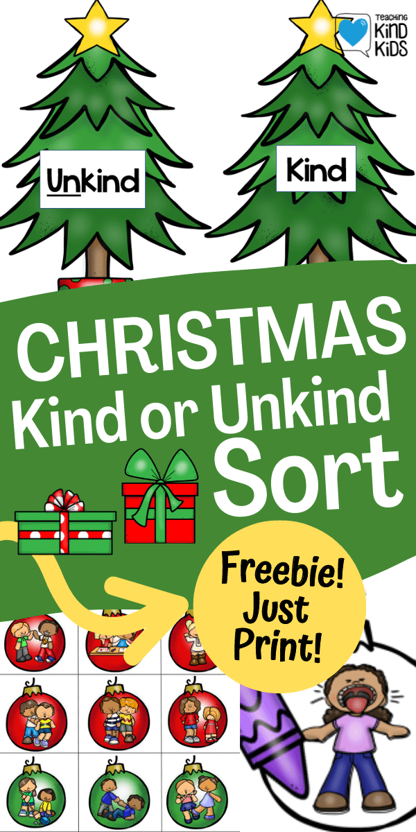 This December use this Christmas Kindness Activity with a kind or sort activity.