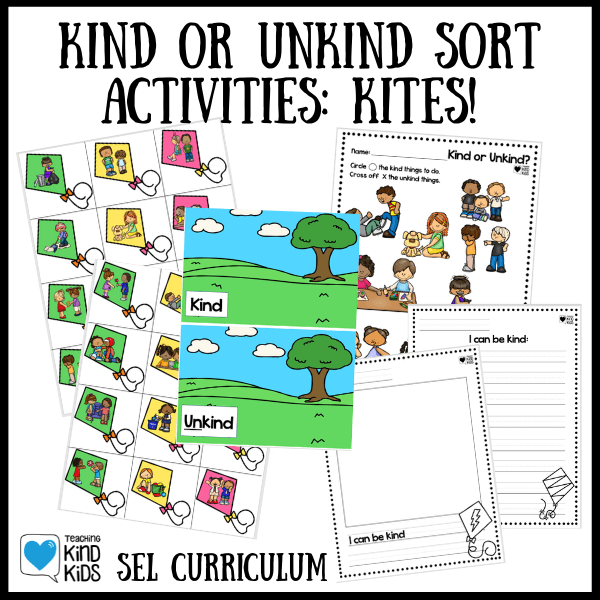 Use these kindness kites kind or unkind sort to help kids understand what is kind and what is not. It's perfect for spring.