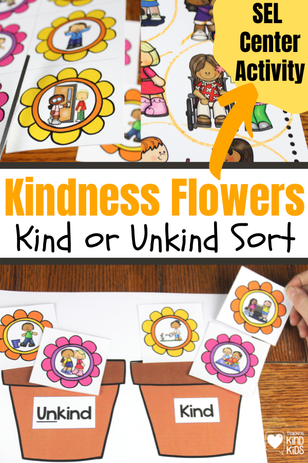 Use these kindness flowers kind or unkind sort, perfect for spring centers.