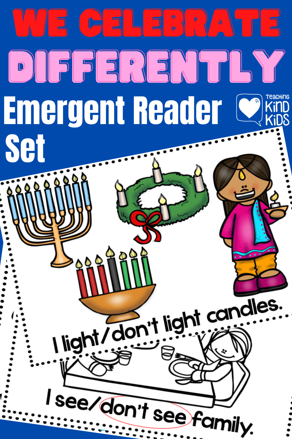 Celebrate our differences and learn about multicultural holidays with this interactive emergent reader set: We Celebrate Differently
