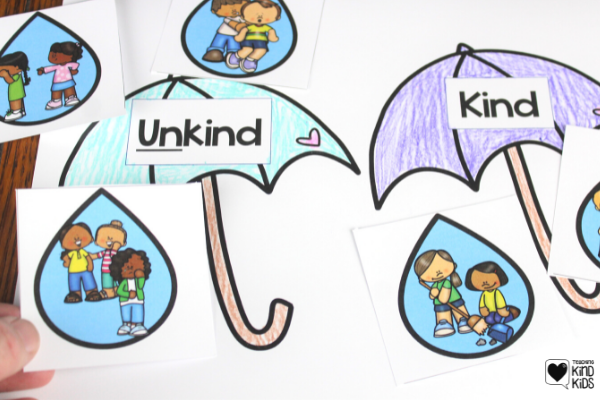 This kindness raindrops kind or unkind sort is a great way to teach character education all through the rainy days of spring. 