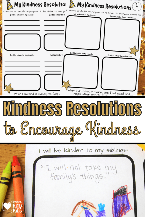 New Years Resolutions for kids to be kinder this year #kidsresolutions #newyearseve #nyekids #coffeeandcarpool