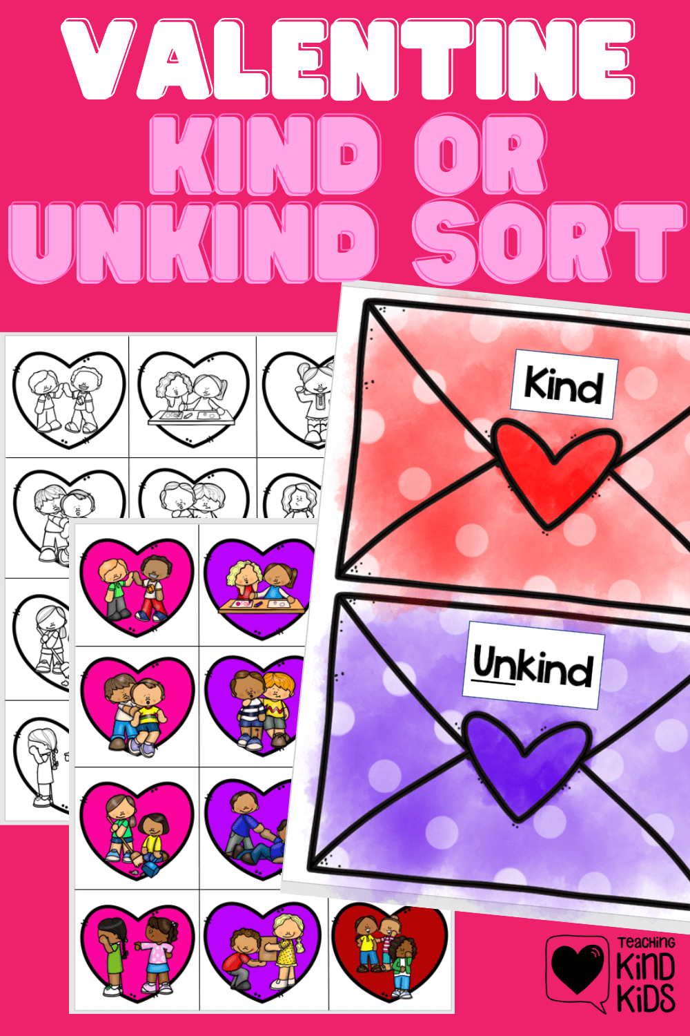 Use this Valentine Kindness Activity that's perfect for kids to help decide what is kind and what is not this Valentine's Day.